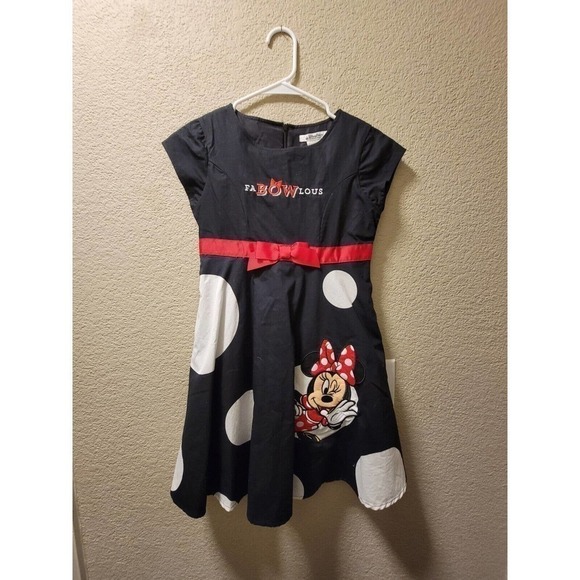 Disney Parks Minnie Mouse FaBOWlous Dress Girls SZ Large - Picture 1 of 4